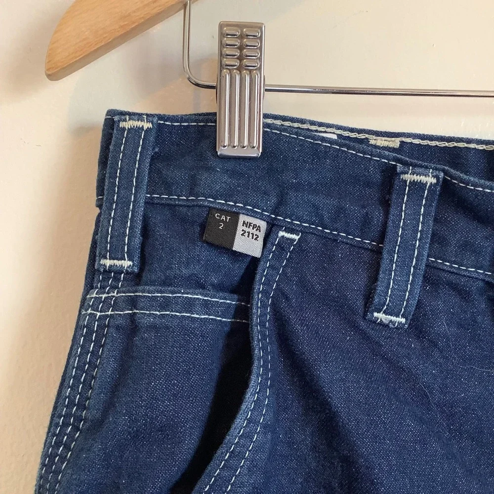 Carhartt FR Mens Flame Resistant Work Pants Navy Blue Carpenter Dungaree 34x32 - Picture 7 of 16